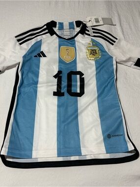 adidas Argentina Home Soccer Jersey - Blue, White & Gold